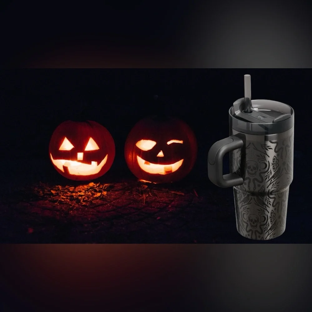 Stanley Black and Gray Tumbler with Halloween Design - Picture 2 of 5